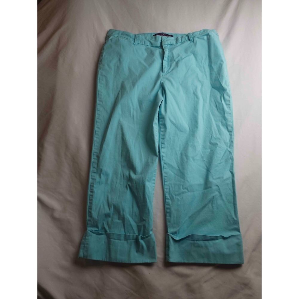 Gloria‎ Vanderbilt Crop Pants Womens Size 12 Blue Coastal Grandma Minimalist